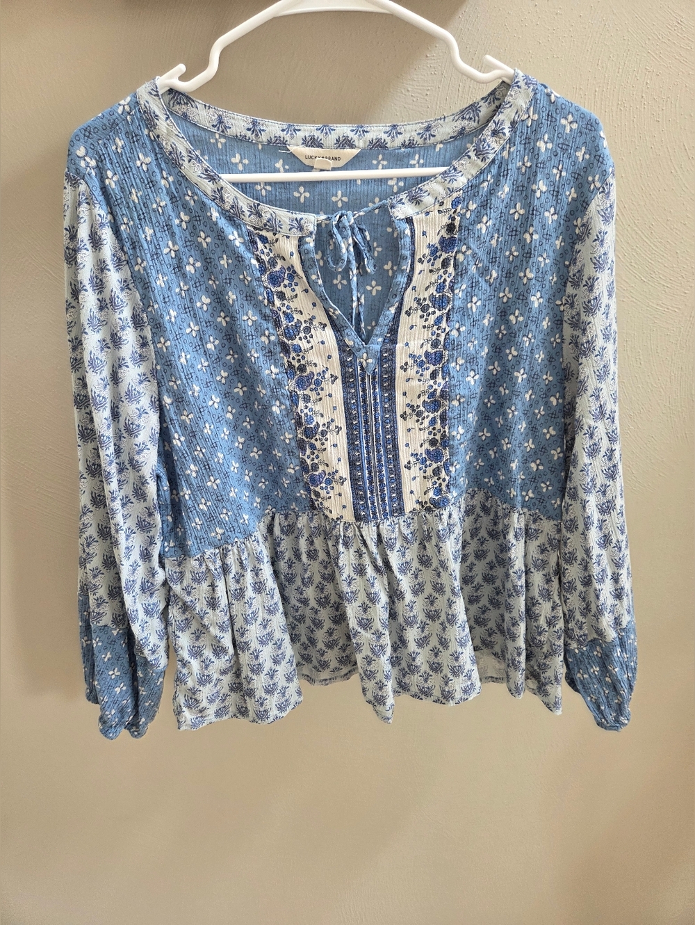 Lucky Brand Lt Blue Blouse